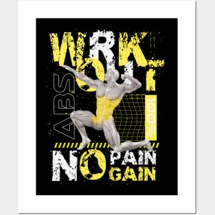 WRKOUT ABS No Pain No Gain Posters and Art